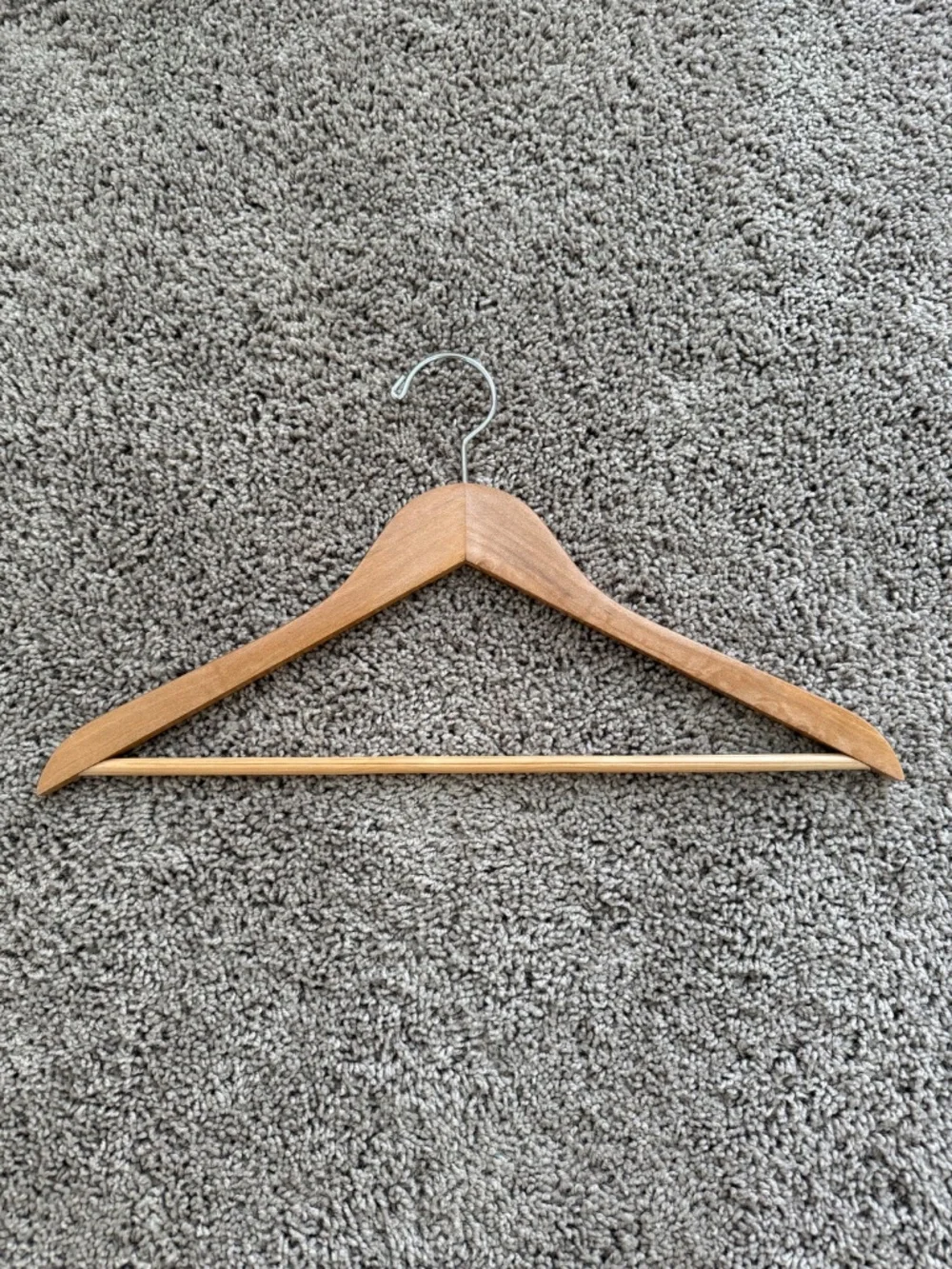 The Container Store Wooden Shirt Hanger with Ribbed Bar in Natural